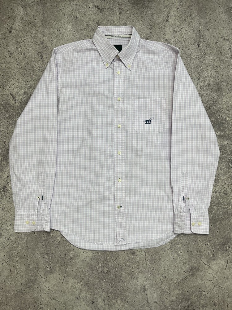Henry Cottons Italian Classic Check Pink Longsleeve Shirt Size L