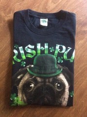 Lucky Brand “Irish Pug” T-Sirt Black/Green Size XL/XG Preowned