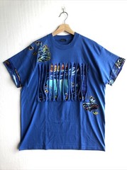 Vintage Fruit Of The Loom Best T Shirt XL Blue Single Stitch Aquatic Fish Tee