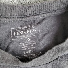 Pendleton Shirt Mens L Gray Woolen Mills Graphic Tee T-Shirt Crew Cotton