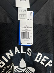 Adidas Shirt Mens Large Black OG Dept Jersey Trefoil Originals Graphic Tee NEW