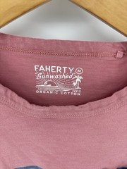 Faherty Sunwashed T-Shirt Sz M Striped Organic Cotton Beach Preppy Dadcore