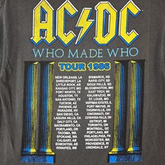 ACDC Shirt MENS Small BLACK CASUAL WHO MADE WHO CONCERT 86 TOUR ROCK MUSIC NWT