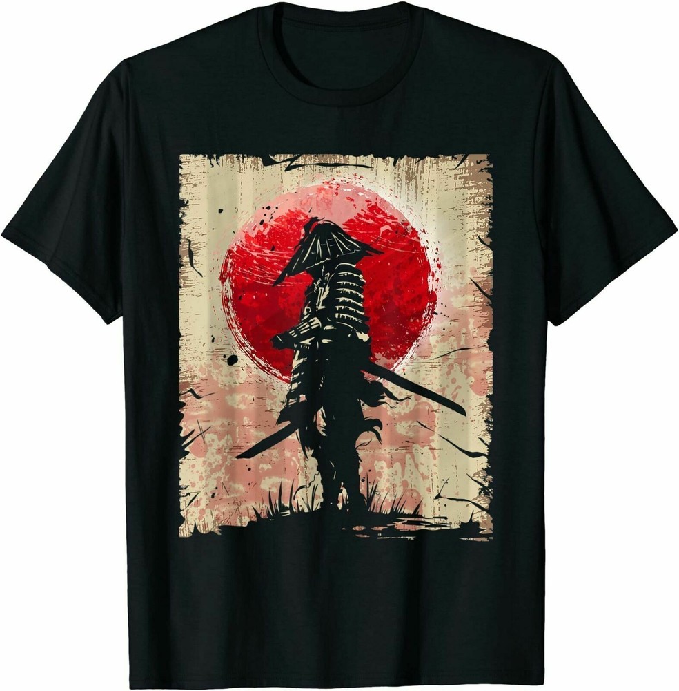 Japanese Art Samurai Vintage Fighter Retro T-Shirt Funny Tee Gift