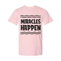 Unisex Christian T Shirt With Miracles Happen Graphic Design Inspirational Faith