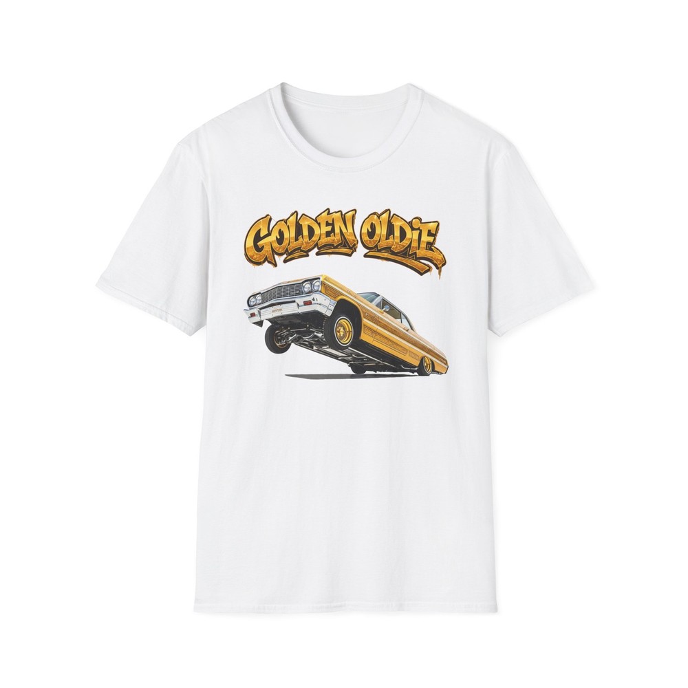 Golden Oldie Lowrider Shirt, Classic Car Tee, Vintage Auto Graphic Shirt Gift