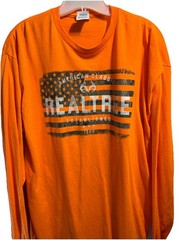 Realtree Long Sleeve T-Shirt Mens Size XL (46-48) Safety Orange.