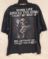 When Life Knocks You Down, Calmly Get Back Up Smile and Politely Say T-Shirt XL