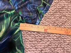 Green Flaming Skull All Over Print T-shirt XL Polyester Spandex