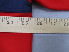 Vtg Mecca Mens T-Shirt Sz 2XL Y2K Blue Red V Neck Short Sleeve Jersey Spell Out