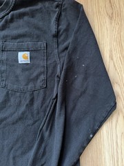 Carhartt Shirt Mens Small Black Loose Fit Long Sleeve Pocket Workwear