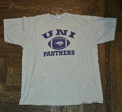 Vintage UNI Northern Iowa Panthers T-Shirt Men’s XL Gray Purple Y2K