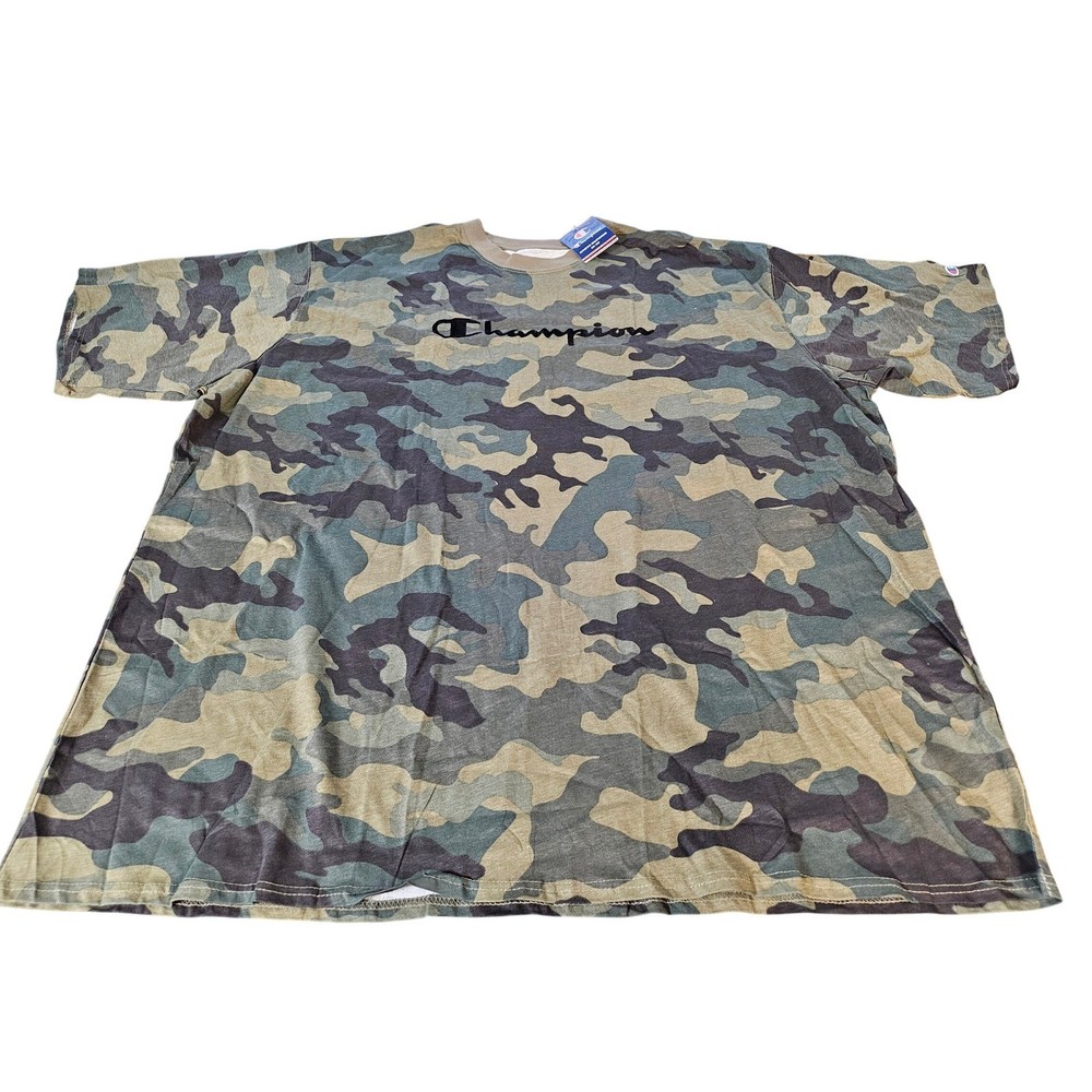 Champion T-Shirt Mens 5XLT Camo New Short Sleeve Script Logo Cotton Tee