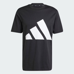 adidas Essentials Big Logo Cotton Tee T-Shirt Black White Mens Size M JE8945 New