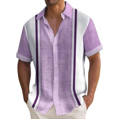Men’s Casual Short Sleeve Guayabera Cuban Beach Wedding Button-up Dress Shirt*/-