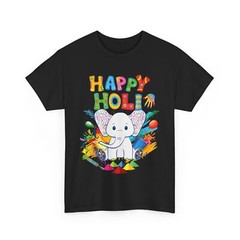 Happy Holi Festival Shirt, India Color Elephant Hindu Women Men Cute Shirt