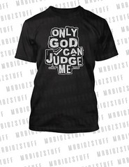 Mens 2 PAC Only God Can Judge Me Tee Shirt to Complement J1 Elephant Shoe