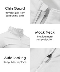 UPF50+ Long Sleeve 1/4 Zip Men’s T-Shirts Sun Block UV Shirts Quick Drying Tops