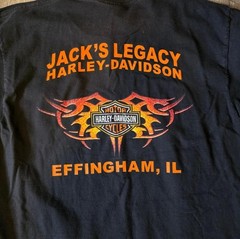 VTG Y2K Harley-Davidson Flame Pocket Tee Size L 2004 Biker Motorcycle Grunge USA