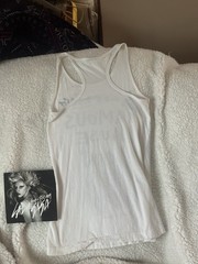 LADY GAGA F***ING FAMOUS CAUSE I WAS BORN THIS WAY WHITE TANK TEE PICS SMALL