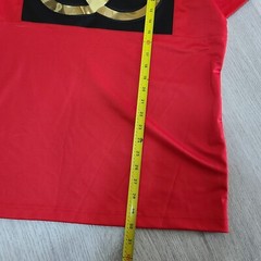 B14 Akademiks Mens L OG 3D Poly Gold Foil Red T Shirt