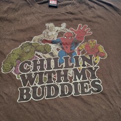 Marvel Y2K Chillin With My Buddies Comics Superhero’s T-Shirt Men’s Size XL