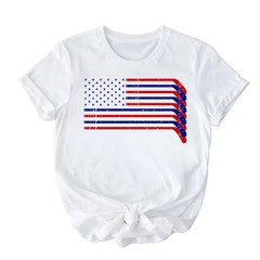 USA Flag Hockey Comfort Tee Patriotic Ice Fan Gift Men Women