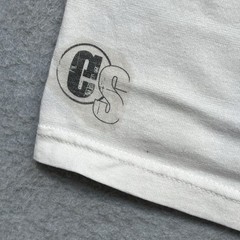 Stoked Graphic Tee Youth 14/16 White Vintage Y2K Skate Distressed Grunge Retro