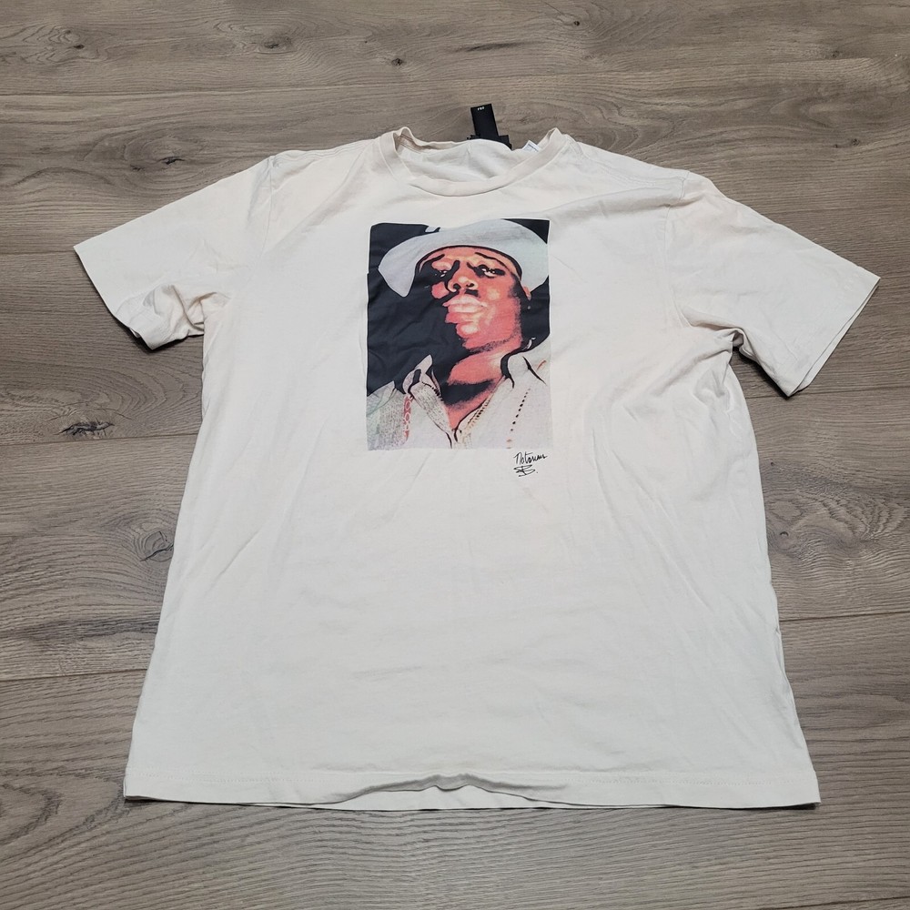 Notorious BIG Biggie Shirt Men Small Beige 90s Music Rap Hip Hop Graphic Tee