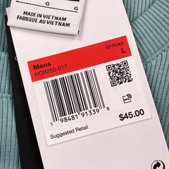 Nike T-Shirt Mens Large Teal Blue New Tight Fit Ribbed Cotton HQ9250-017