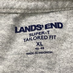 Lands’ End T-Shirt Mens XL Minimalist 100% Cotton Tailored Fit Gray Casual Tee