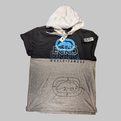 Ecko Unltd Men’s Hoodie T-Shirt Panel Stitched Colorblock Short Sleeve Tee NWT