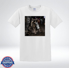Cool Raccoon Drinking Energy Drink Funny Trash Panda T-Shirt