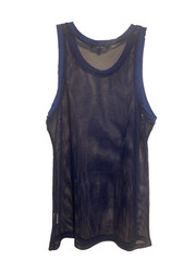 Men’s Ture TrendyFishnet Mesh Tank Top Vest Royal Blue Stretch Size Small NWOT