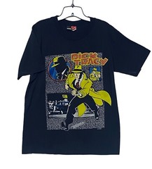 Vintage Dick Tracy Division Brand T Shirt Black Size Large Multi-Image Graphics