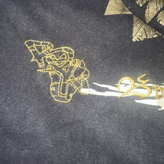 Vtg Y2K Brooklyn Xpress Shirt Mens XL Oversize Embroidered Foil Aztec Express