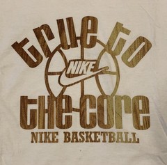 Nike Basketball, True to the Core, White Adult XL Graphic Swoosh Logo Tee Shirt