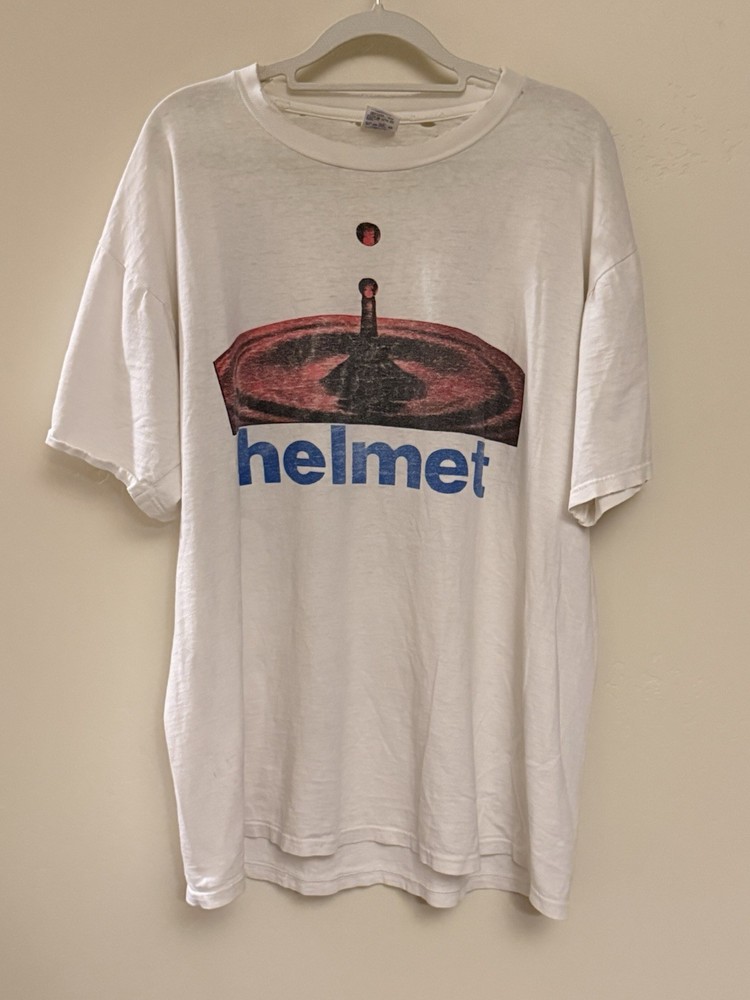 Vtg HELMET Band Meantime Tour Cotton White For Men All Size Shirt SE009