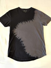 BYLT PRISM DYE TEE Size Medium Black Gray 100% Cotton Drop Cut Crew Neck SS