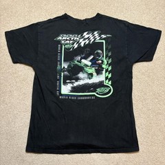 Vtg Arctic Cat Shirt Mens Large Black Snowmobile Racing Graphic Tee Tomahawk 90s