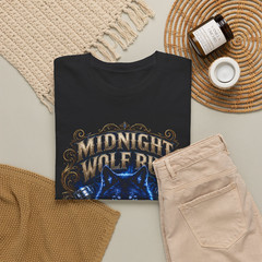 Midnight Wolf Run Biker Motorcycle Graphic T-Shirt