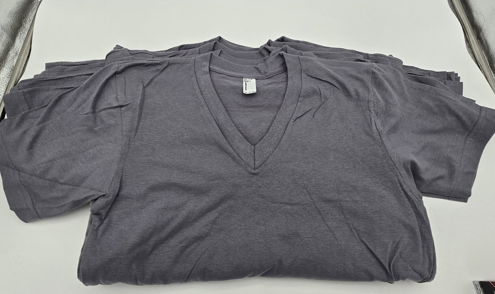 American Apparel Collection Vneck T-Shirt 4 Pack 100% cotton Grey XS