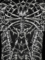 Xtreme Couture by Affliction Men’s Thermal Shirt CATACOMBS Skull Biker White