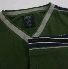 Vintage Y2k Left Coast Long Sleeve Stripe Sleeve V Neck T Shirt Skater 2000s USA
