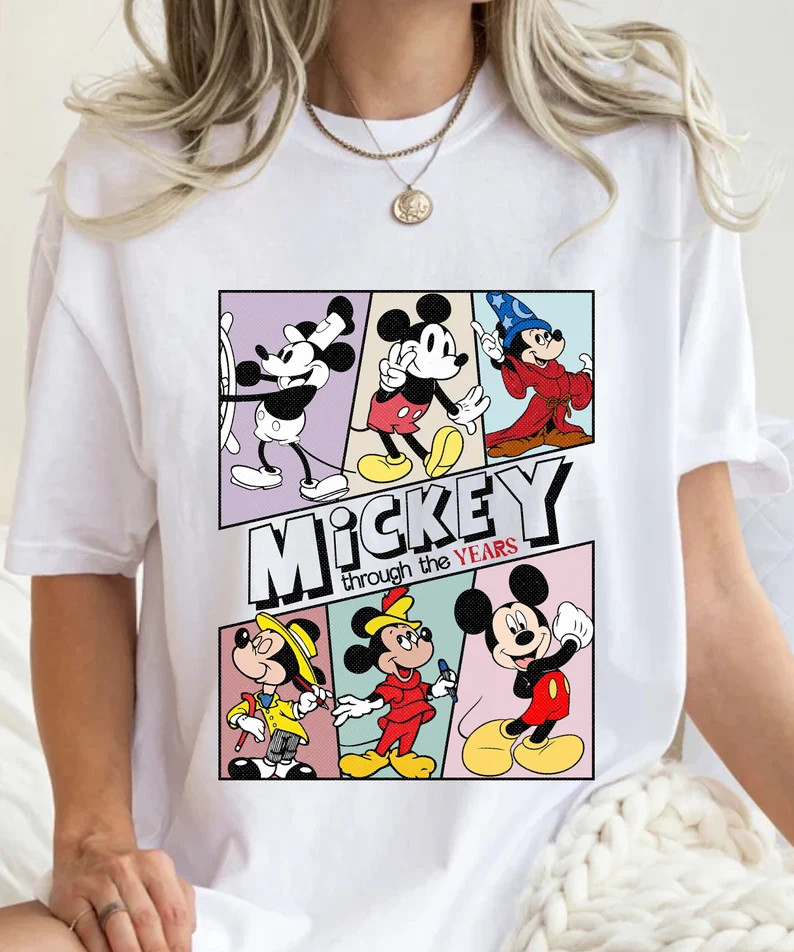 Disney Mickey Mouse Through The Years White T-Shirt