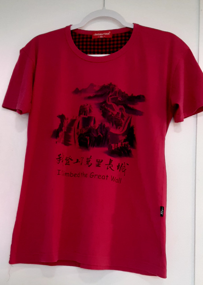 I Climbed the Great Wall T-shirt Red SMALL to MEDIUM (even though tag says XXL