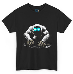 Men’s Yeti Graphic T-Shirt Glowing Eyes Bigfoot Sasquatch Printed Tee