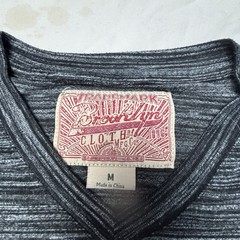 Brooklyn Cloth Mens Medium Gray Marled V Neck T Shirt Casual Streetwear Y2K