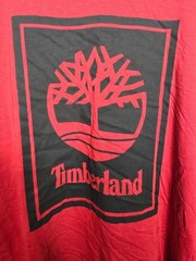 Timberland Mens Red Stack Graphic Logo Regular Fit Long Sleeve T-Shirt Size L