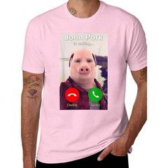 John Pork Is Calling Shirt Funny John Pork Meme Men Women T-Shirt Summer Casual